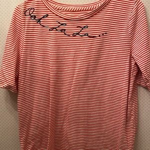 🎈5 for $30 “Ooh La La” Red Striped Loft Blouse